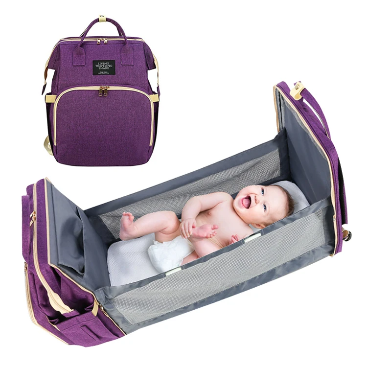 
Custom portable foldable multifunctional 3 in 1 diaper bag baby backpack with bassinet 