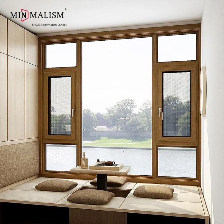 Thermal Break Aluminum Windows Double Glazing French Window Triple Glazed Casement House Windows