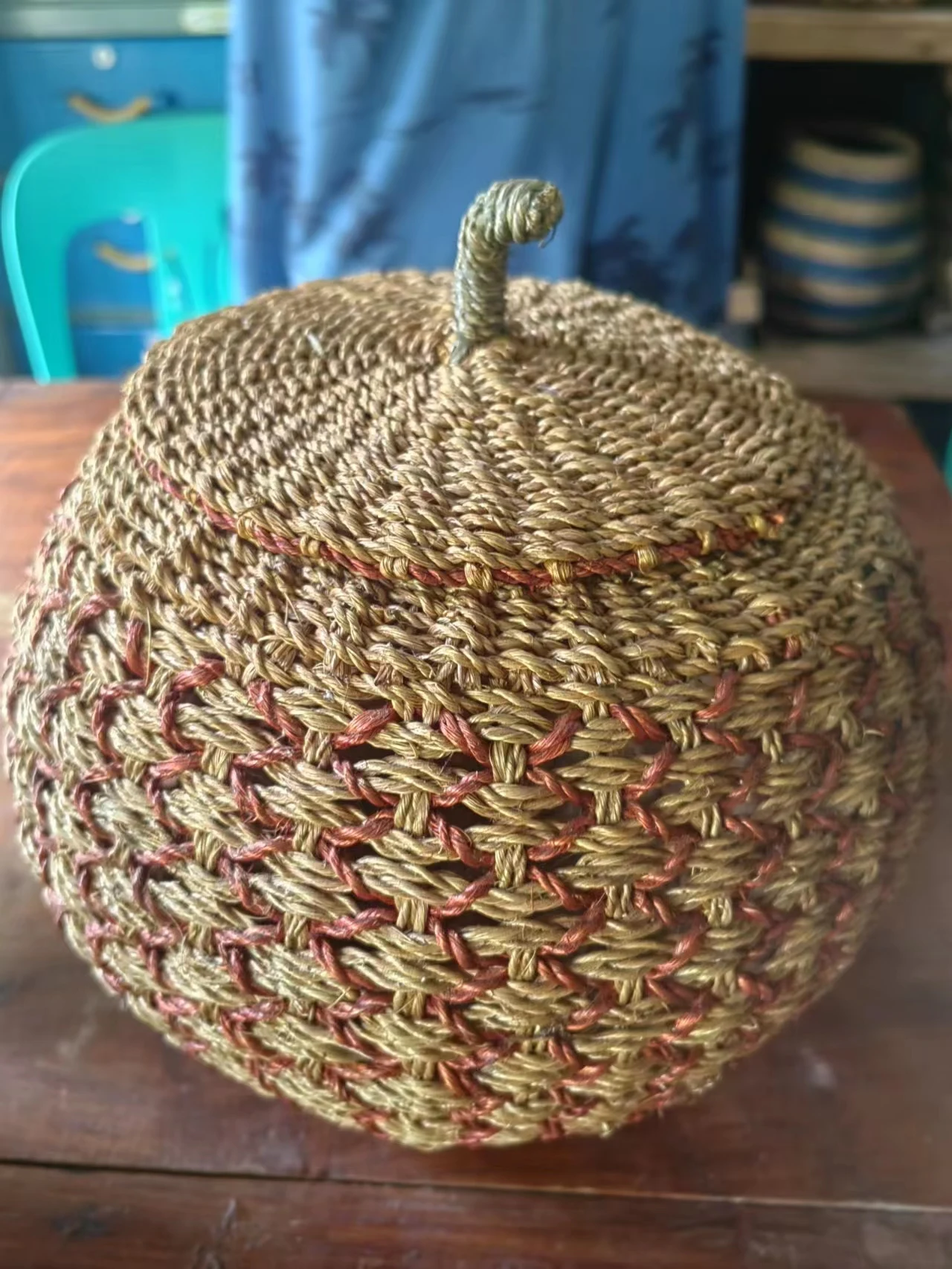 Handwoven Nature Fiber Tote Bag Custom Patterned abaca Raffia  Braided Weaved Basket for Fruit Shopping Fashion Gift