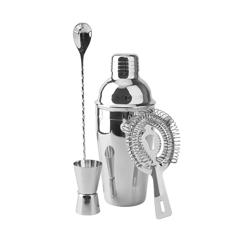 Customizable 700ml 750ml Various Styles Capacity Rose Gold Stainless Steel Bartender Making Cocktail Shaker Bar Tools Set