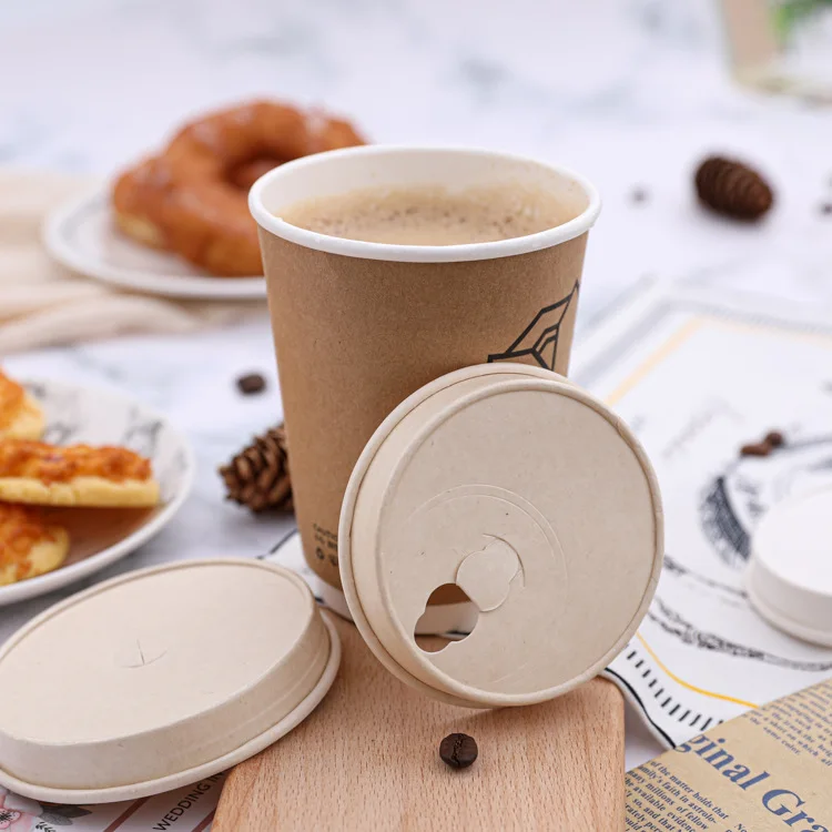 Biodegradable paper cup lid cover,Disposable craft paper lid,compostable coffee cup lid