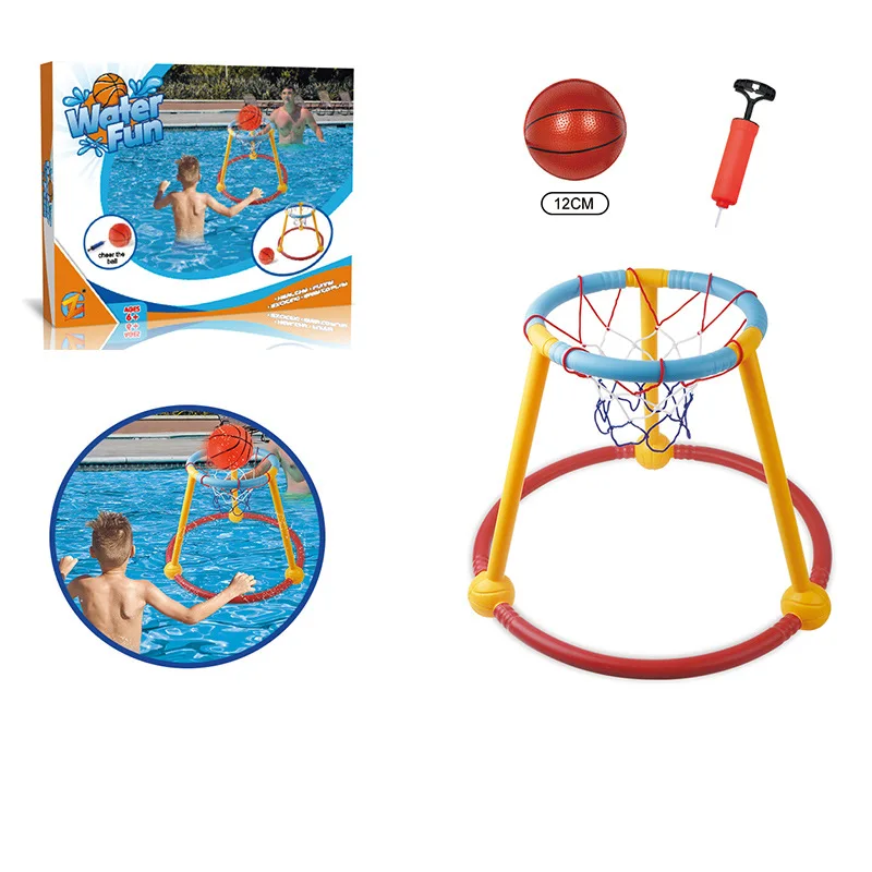 Outdoor Kids Water Play Sports Floating Water sports Basketball hoop Inflatable Ball Basket For Kids game