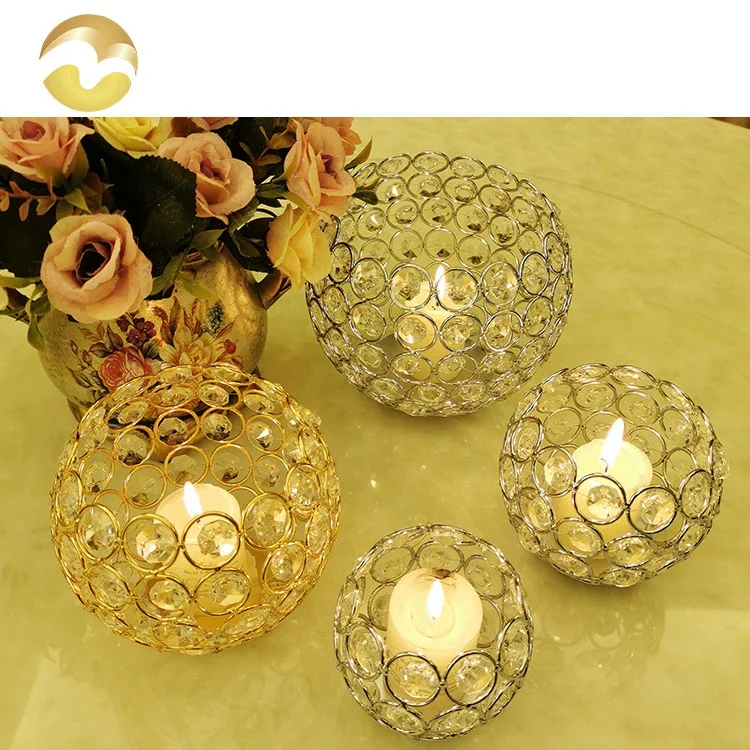
Crystal metal wedding restaurant ornaments luxury candle holders for home decor 2020 