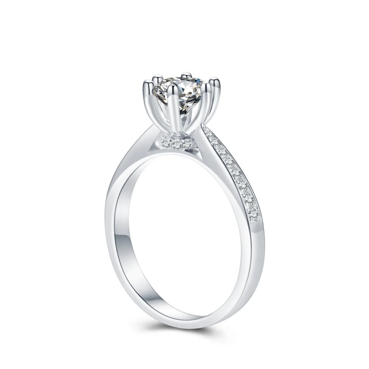 wedding set Luxury Custom 18K Solid Gold Ring round brilliant cut 0.5 ct Moissanite Vintage Engagement Ring with certificate