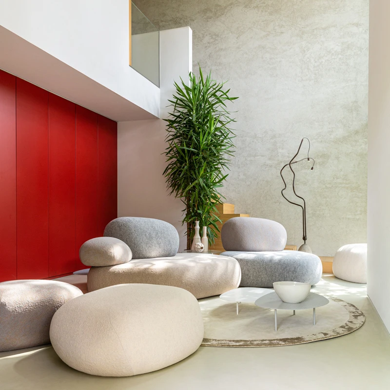 Italian light luxury simple cloth multi-shaped free combination module living room sofa