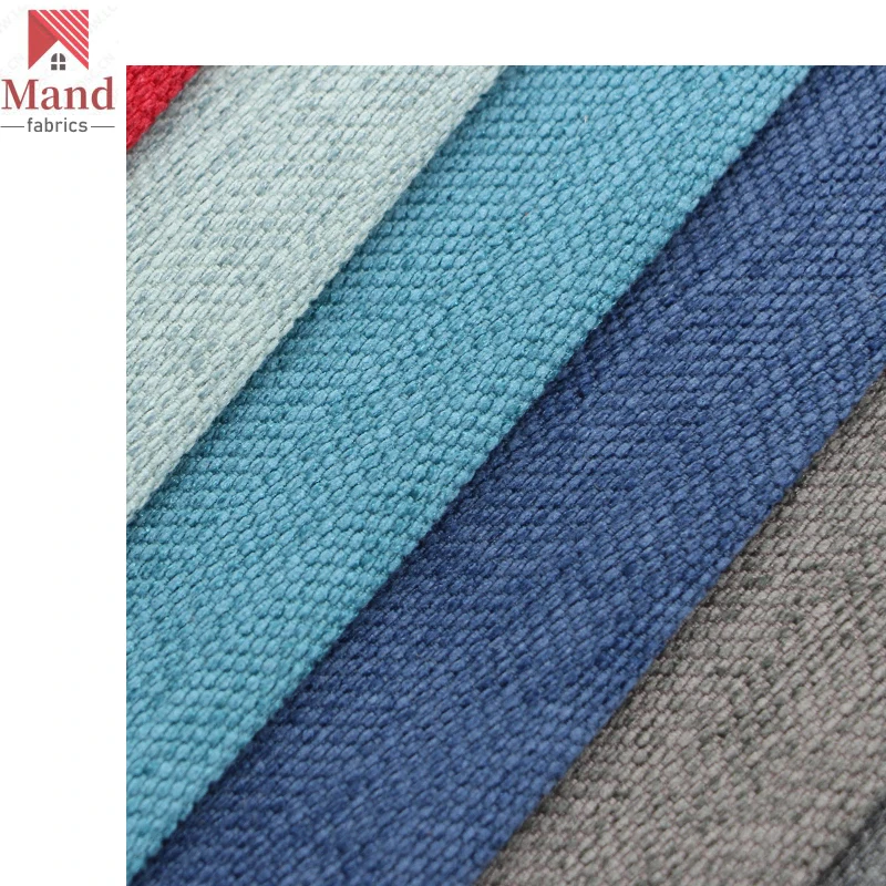 Mand textile wholesale new coming micro polyester dobby woven jute look velvet bedroom furniture fabric from tongxiang