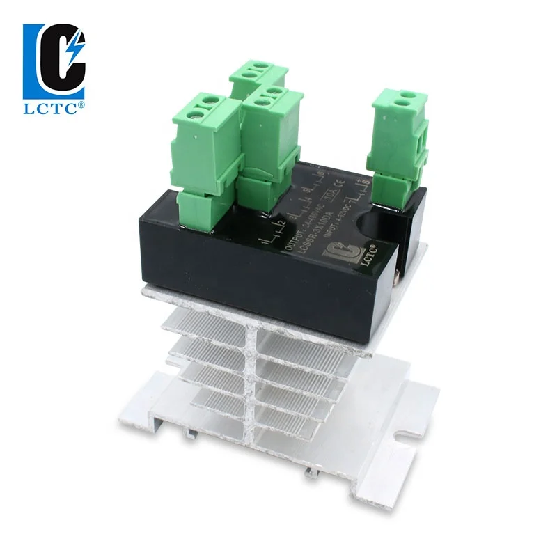 3 phase Solid State Relay With Heat Sink SSR 25A DC Control AC 3 Phase SSR 4-32VDC to 24-280VAC