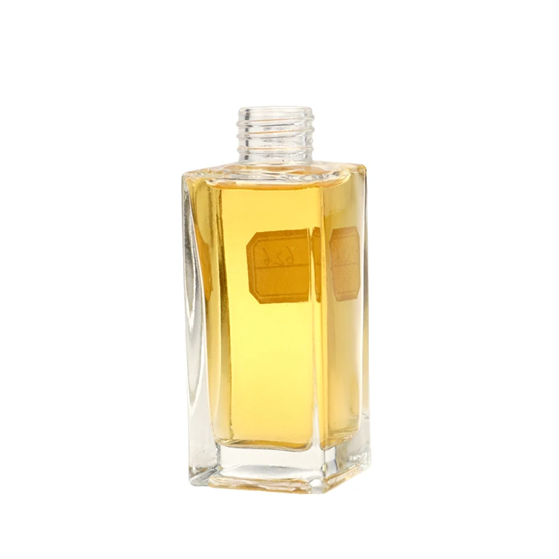 Wholesale 50ml Mini Square Liquor Bottles Empty Whisky Wine Glass Bottle with Screw Cap