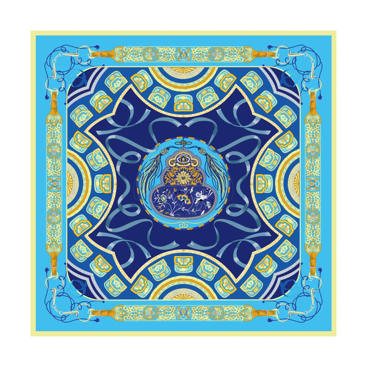 100% Fashion elegant foulard silk scarf custom digital printed silk scarves