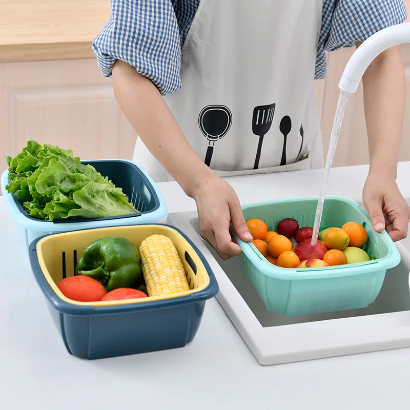 Многофункциональная кухонная сливная корзина пластиковая с