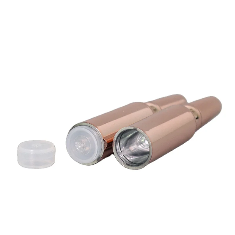 Wholesale Round Mini Plastic PETG Rose Gold Ampoule Cosmetic Bottles With PP Backseat Pharmaceutical Medical Ampoule Bottle
