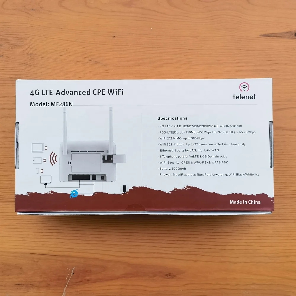 Telenet LSUN MF286N 4G LTE CPE Wireless WIFI 4G Router cat4 300M LTE  WIFI CPE router gateway