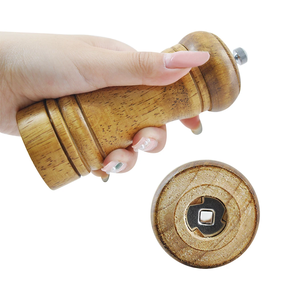 Factory Price Multifunction Solid Wood Adjustable Pepper Mills Spice Mill For Home And Kitchen
