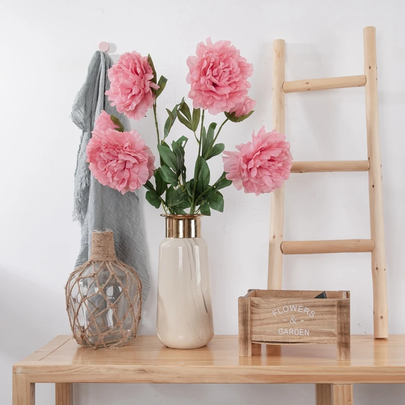 MW11222  Nice Hot Sale Artificial Flower Bouquet Artifical Silk Peony for Decorative Flower