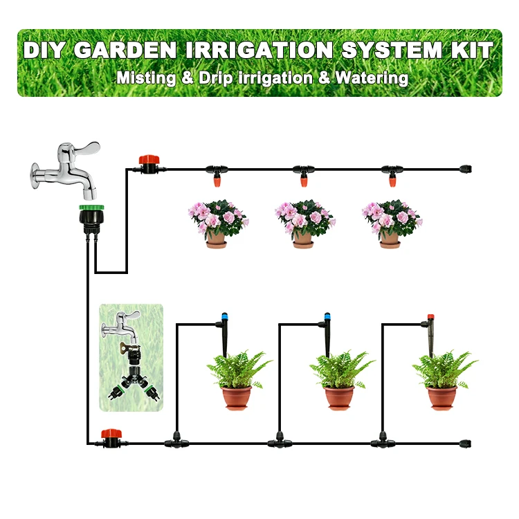 Eastpro Garden Watering Irrigation System Drip Irrigation kit Micro-Sprinkler Irrigation DIY Timer Plants Water Automatically,Ad