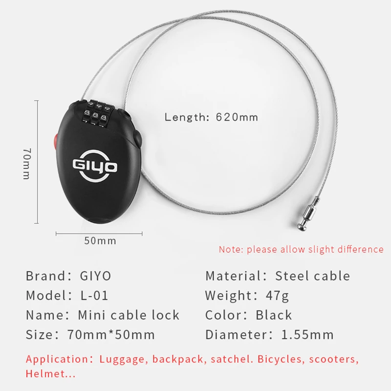 Велосипедный замок, многофункциональный стальной проводной мини-замок с паролем для велосипеда, защита от кражи, замок для шлема, сумки
