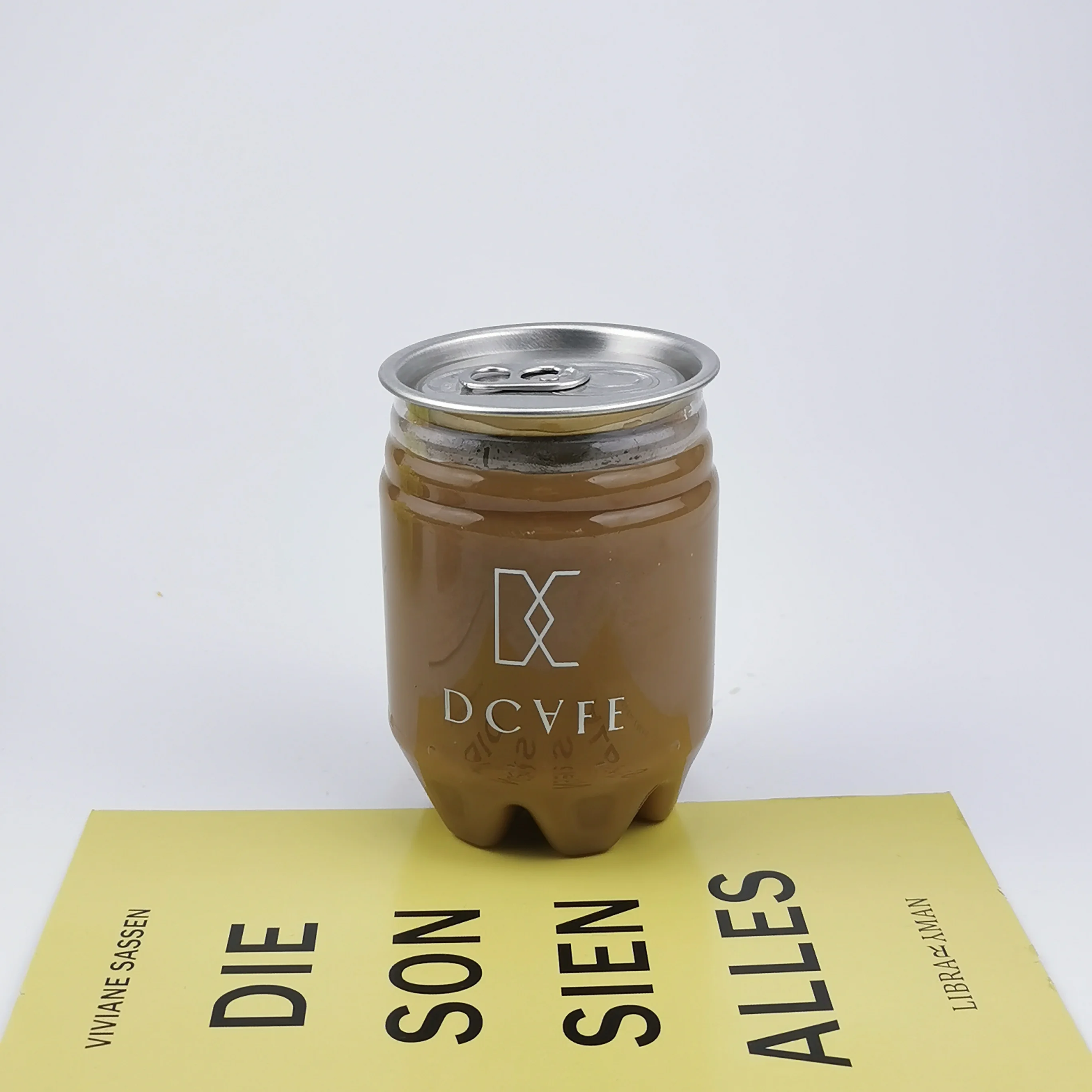 250ml Round Empty Plastic Can Packaging for Alcohol Whisky Rum Gin Vodka Tequila Tea Coffee Beverage Wine Energy Drink Juice