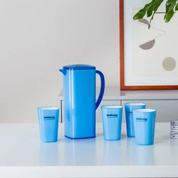 Оптовая продажа, бытовая использованная посуда для напитков, многоцветный пластиковый кувшин для воды с логотипом на заказ