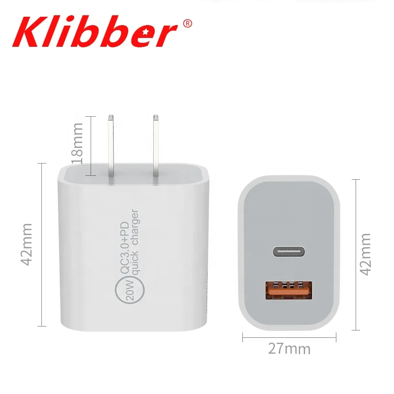 Fc Ce Certified PD Qc3.0 Quick Charger Mobile Cell Phone USB-C Charger 20W 25W Fast Charging Qc3.0 Wall Charger For Iphone 13