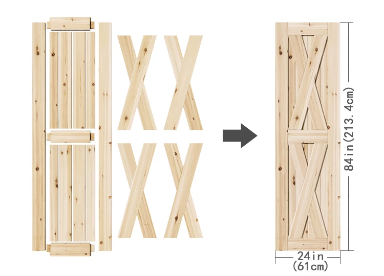 Factory direct supply wholesale barn door hanging rail push-pull sliding door track slide rail wooden door for toilet bathroom