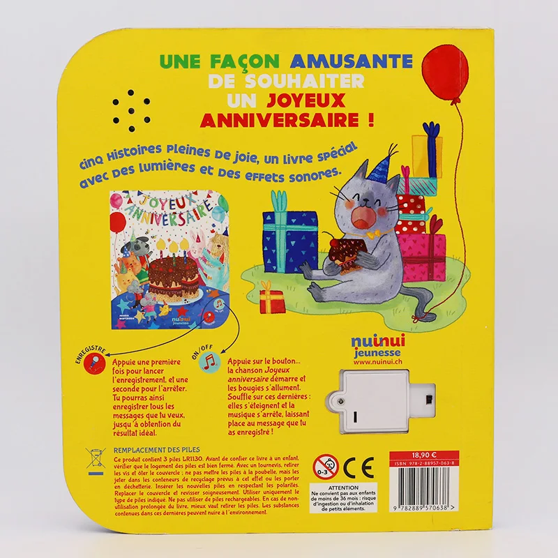 Low MOQ baby early educational children music book sound board book customize voice board book for learning