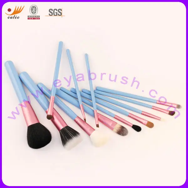 Great Value Product Custom Private Sign 12 Piece Premium Blue Nylon Makeup Detail Brush Set