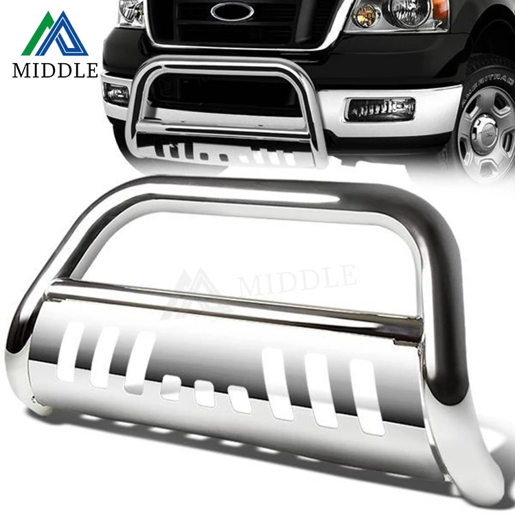 Factory Supply Hot Sell American Truck Stainless Steel Super Duty Bull Bar W/Skid Plate For For 2004-2016 Ford F150
