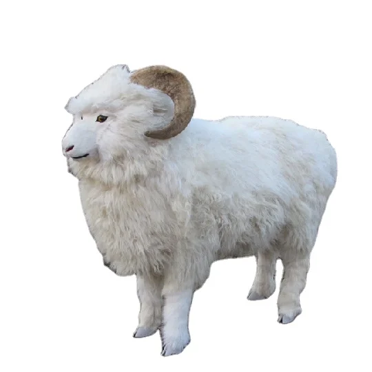 Fur Handicraft Exhibition Hall Shopping Mall Home Textile Store Decoration Toys Props Simulation Sheep Model