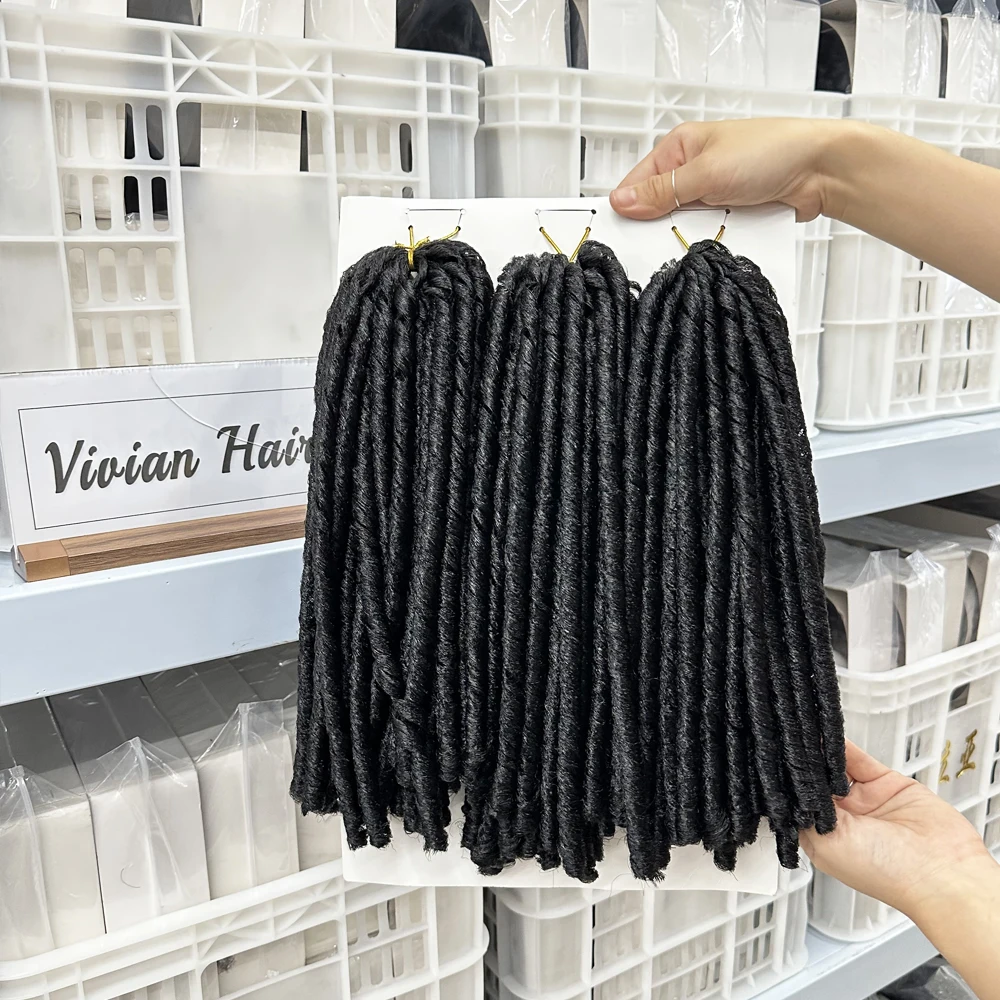 Wholesale 14inch 3x soft dread locs cabelo nina softex pacotao cabelo nina softex dreads with black color 45strands per pack