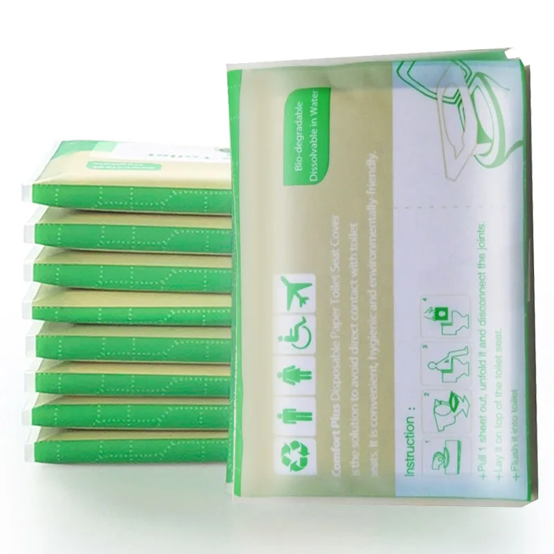 Biodegradable Water Soluble Toilet Seat Paper Cover Disposable Wallet pack Toilet Paper Seat Cover