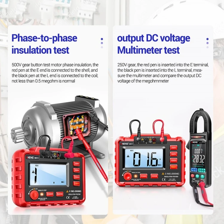 ANENG MH11 Профессиональный высоковольтный цифровой тестер сопротивления изоляции