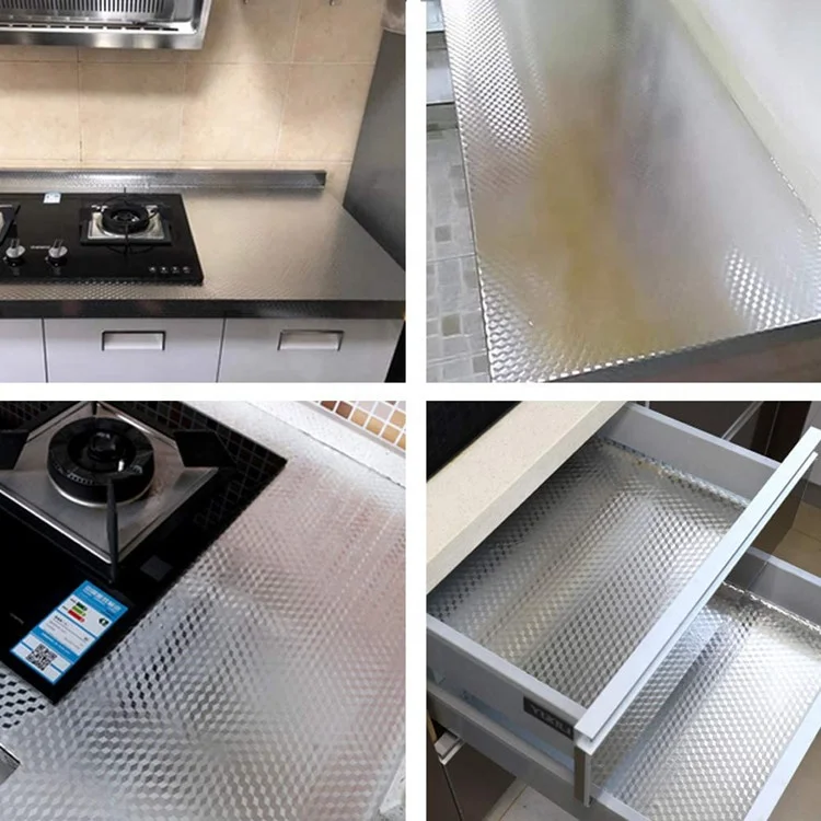 Akadeco Kitchen Backsplash Peel And Stick Wallpaper Aluminium Foil Self Adhesive Oil-Proof Heat Resistant Wall Sticker