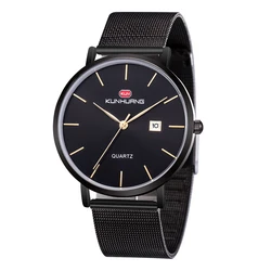 OB Jewelry Fashion Life Waterproof Mesh Belt Watch Black/Blue/Gold Color Metal Watch For Men or Women