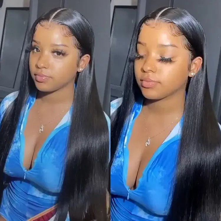 
Good Quality Bulk Brazilian 100 Human Hair 10A 12A Unprocessed Straight Hd Lace Frontal And 3 Bundle With Closure With Your Logo 