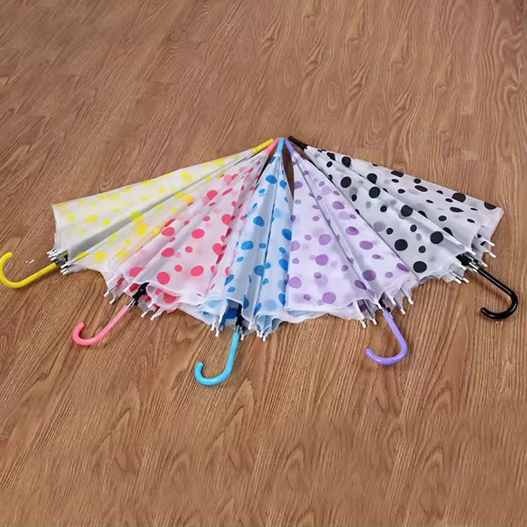 Cheap Custom Kids Pink Clear Umbrella Japanese Korean Style Children Color Transparent Umbrella Windproof