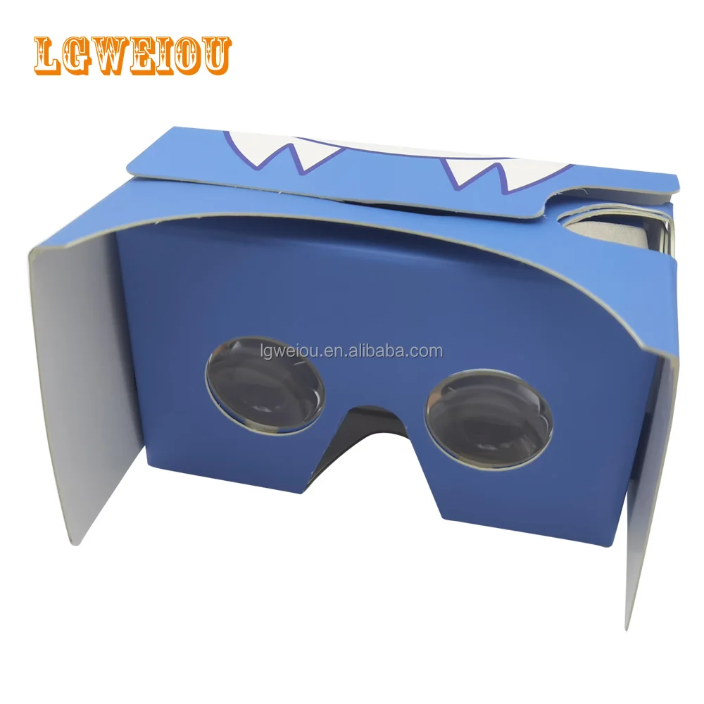 
Hot Selling VR Cardboard 3D Headset Virtual Reality Box with Head Strap Sucker VR paper glasses OEM PRINTING LOGO 