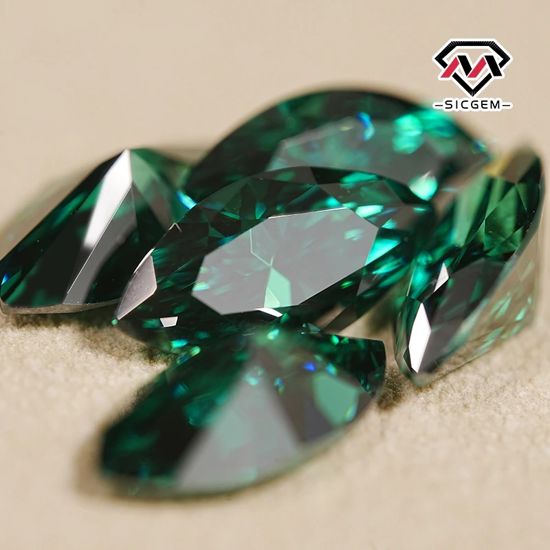 SICGEM Grey Green Black Yellow Blue D EF Color Moissanite Gemstone Marquise Shape Moissanite