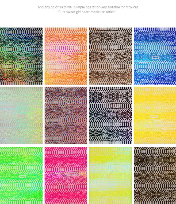12 pcs per bag mixed color Snake Hologram Nail Stickers Animal Design Metal Snake Temporary Tattoo Manicure 3d Nail Decals