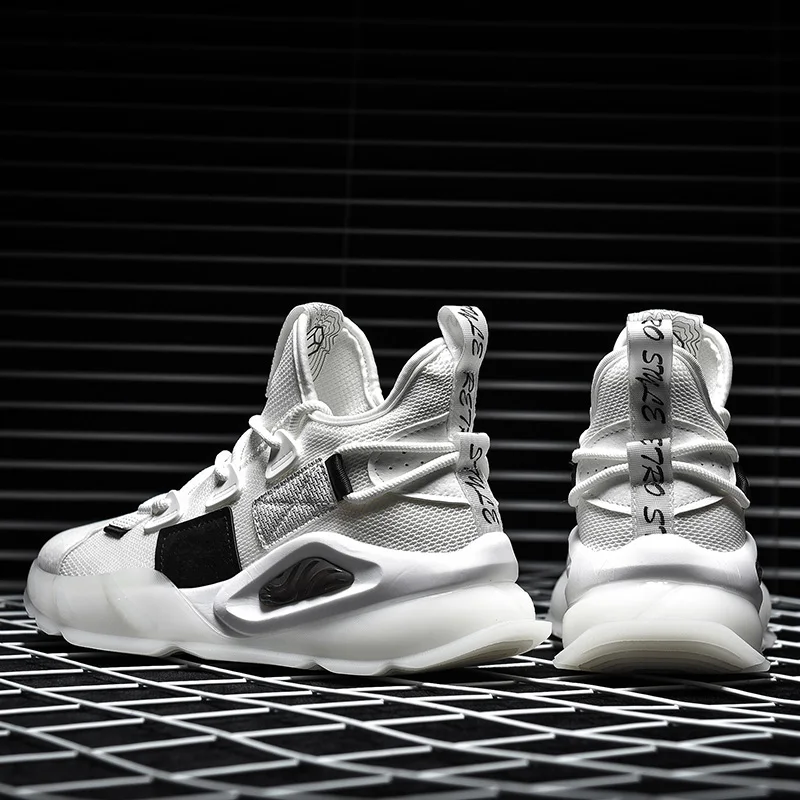 Custom Trendy Fashion Flying Woven Breathable Sport Shoes Lightweight Running White Casual Shoes Sneakers Trainer Shoe