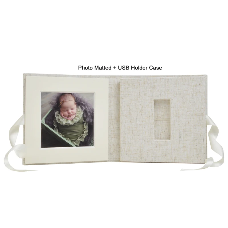 Handmade Personalized Custom USB case  with Photo Matted For Flash Drive Packaging - Wedding Photography Packaging