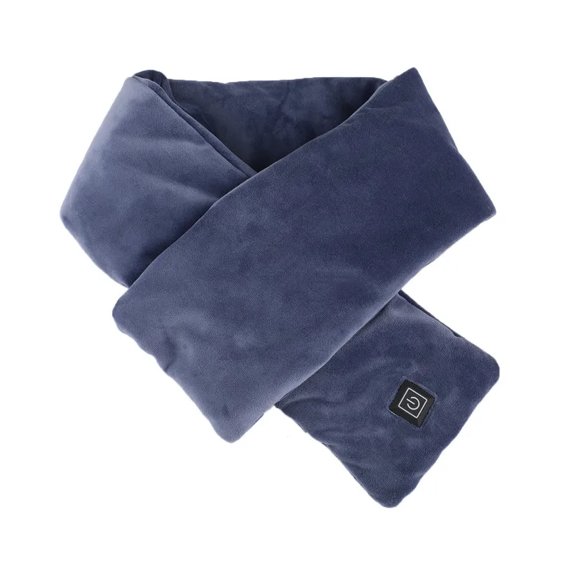 Blue Velvet Heating Scarf USB 5V Heated Scarves With Built-in Heating Panels Neck Warmer