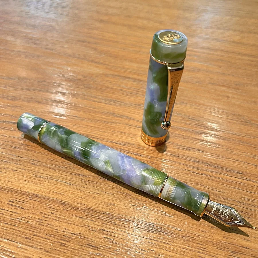 1pc Jinhao Century 100 Tofu Series - Stylish Acrylic Fountain Pen with 18K Gold Plated Nib - Durable Metal Promotional Gift