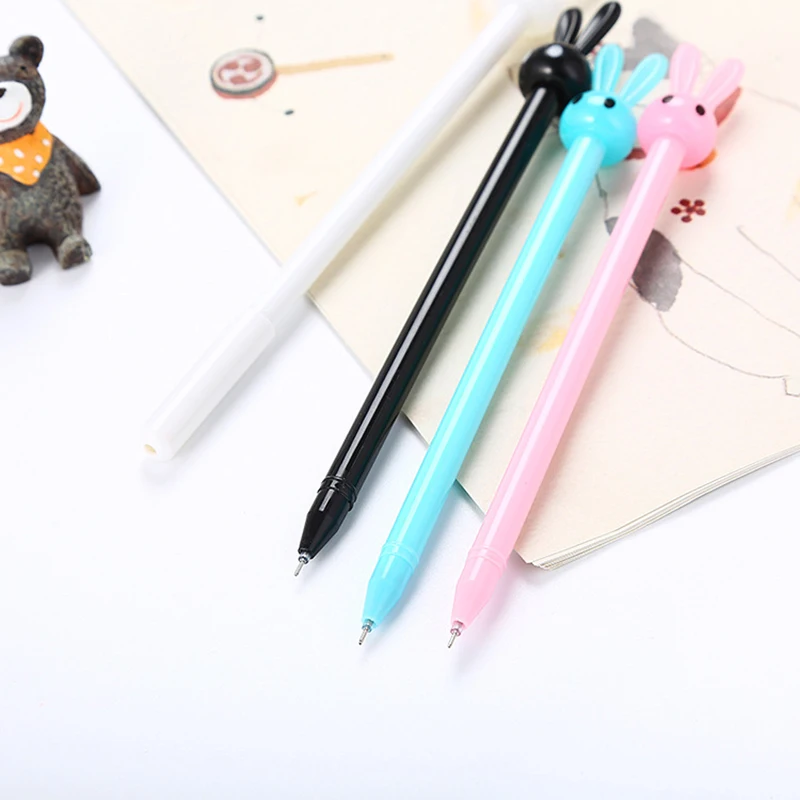 Wholesale Kawaii Long-Eared Rabbit Gel Pens Rollerball 0.5mm Thickness Creative Learning Stationery for School Students