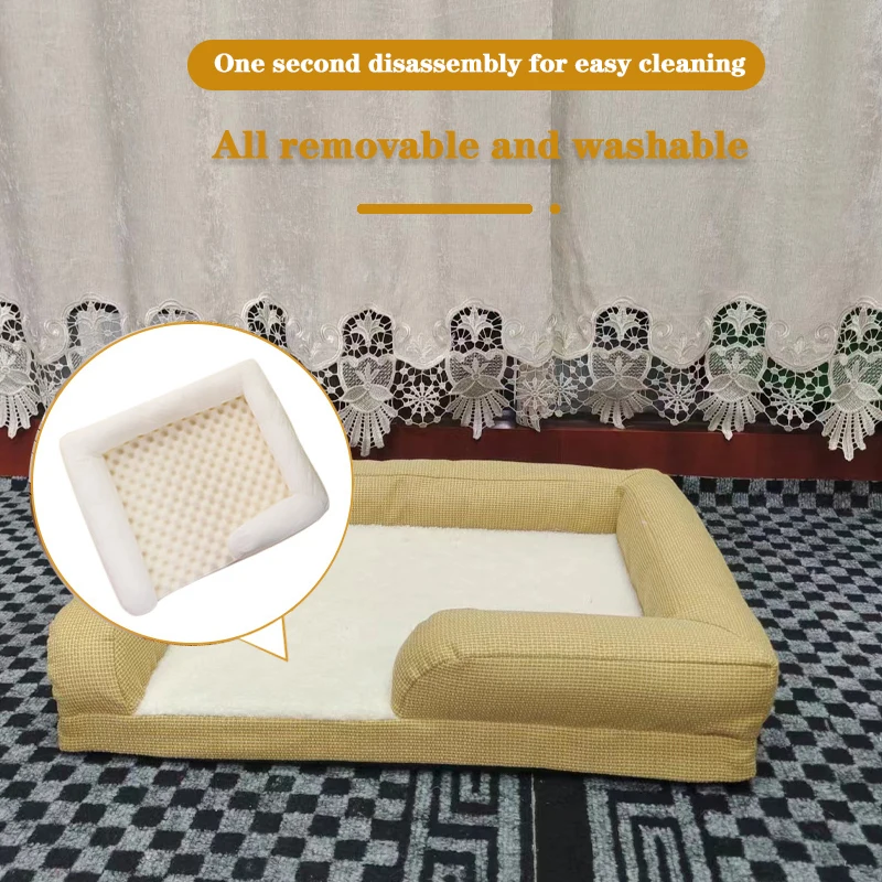 Custom Sponge Small Medium And Large Washable Warm Memory Foam Fabric Sleeping Bedding Soft Dogs Cat Sofa Luxury Pet Bed