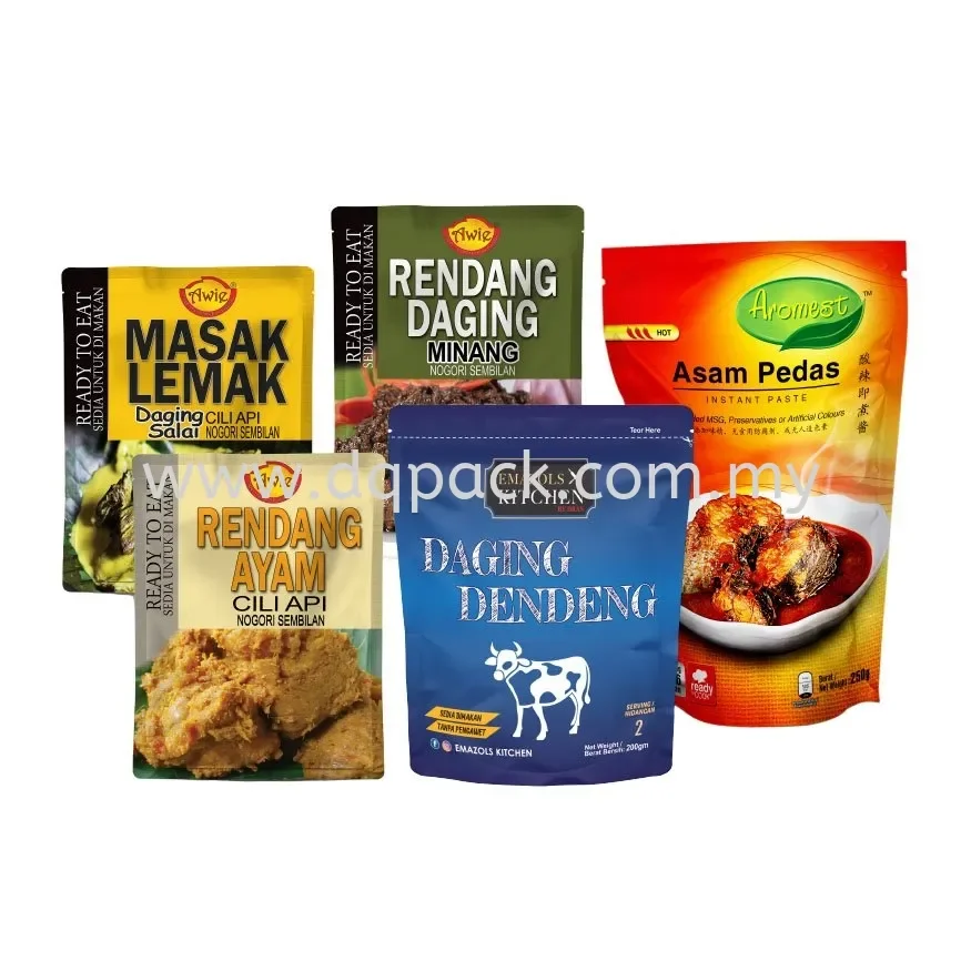 Aluminum Foil Retort Pouch Matte Printed Food Grade Retort Bags Meat Fish Soup Packaging Boiling Bags For Foods