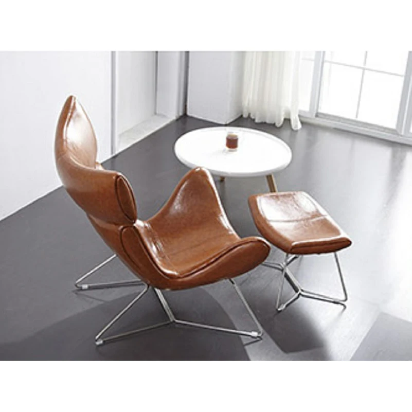 Single Leather Sofa Chair Living Room Home Leisure Lounge Chair With Ottoman (SZ-SF3666)