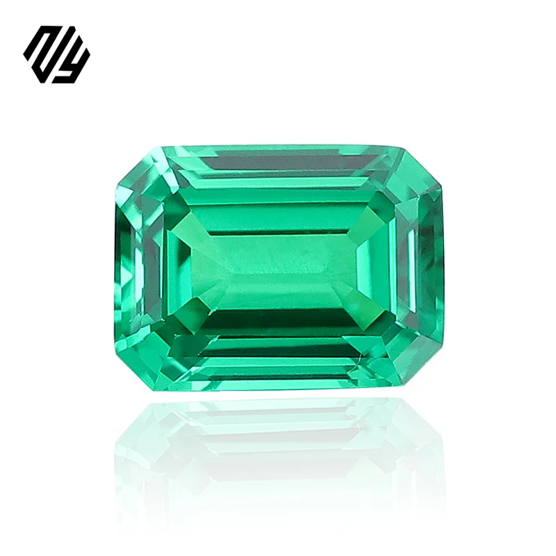 green Lab Grown Emerald Cut loose Stone top quality available in different sizes emerald gemstone green emerald