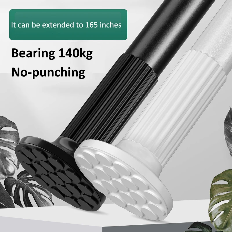 Amazon hot sale retractable rust-proof curtain rod multi-functional 2.24-2.74 adjustable shower curtain rod