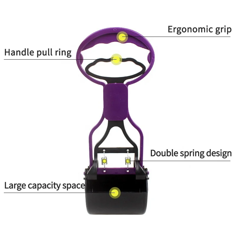 Manufacturer Pet Dog Pooper Scooper With Poop Bag Dispenser Shit Clip Picker