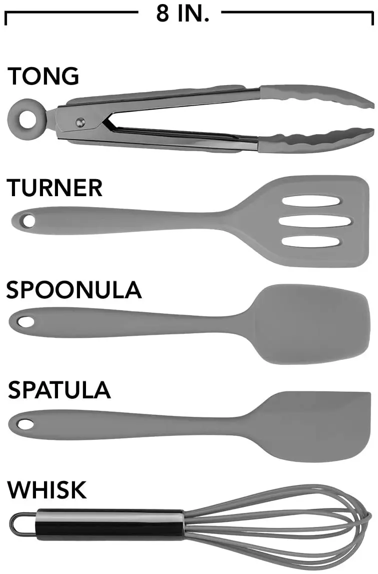 
2021 Hot Sale Silicone whisk and tong set Utensil Set For kitchen 